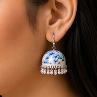 Floral Meenakari Bell Jhumka