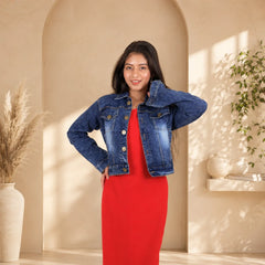 Blue Crop Denim Jacket