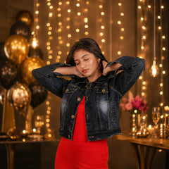 Black Crop Denim Jacket