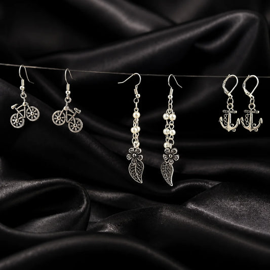 Oxidised Silver Quirky Earrings Combo