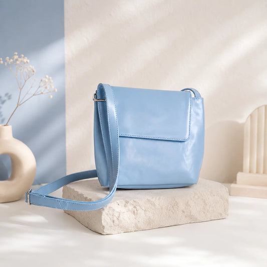 Blue Flap Sling Bag