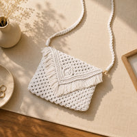Macrame All White Sling Bag