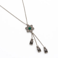 Emerald Bloom Oxidised Necklace
