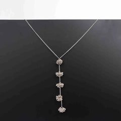 Silver Beaded Bunch Chain Neckalce