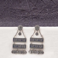 Intricate Antique Layered Coin Charm Earrings
