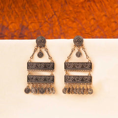 Intricate Antique Layered Coin Charm Earrings