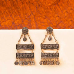 Intricate Antique Layered Coin Charm Earrings
