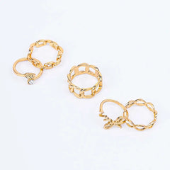 Pack of 5 Link Chain Fun Rings Combo