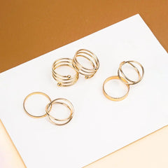 Pack of 6 Golden Orbit Rings Combo