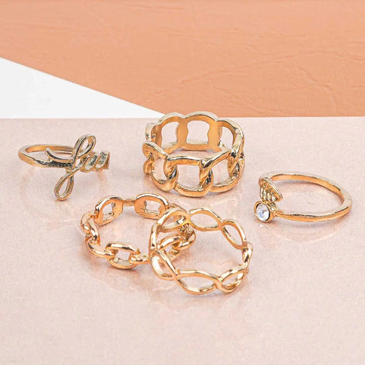 Pack of 5 Link Chain Fun Rings Combo