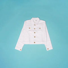 White Crop Demin Jacket