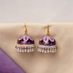 Floral Meenakari Bell Jhumka