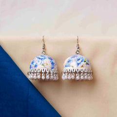 Floral Meenakari Bell Jhumka