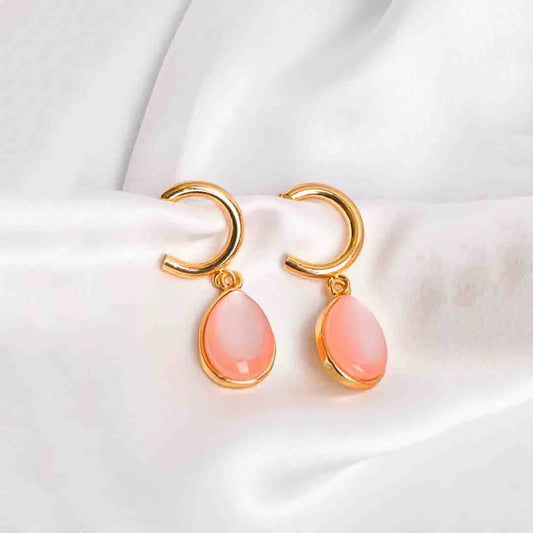 Opalescent Teardrop Hoops