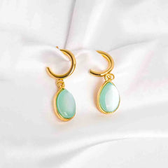 Opalescent Teardrop Hoops