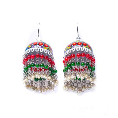 Floral Meenakari Beaded Jhumka