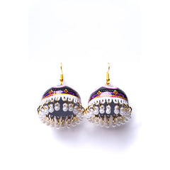 Floral Meenakari Bell Jhumka