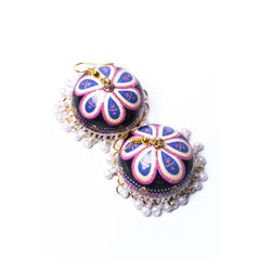 Floral Meenakari Bell Jhumka