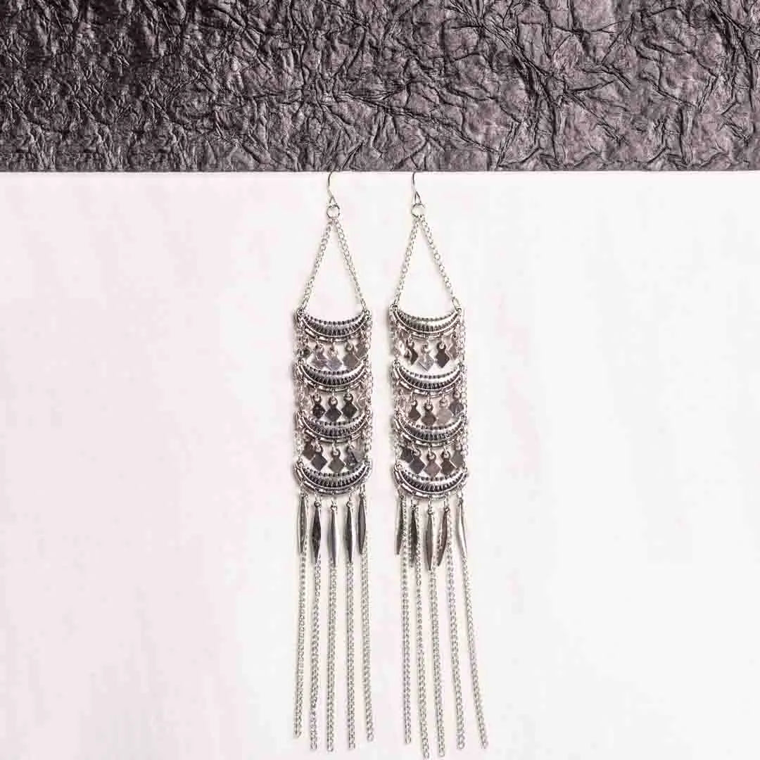 Antique Boho Long Chain Tassel Earrings