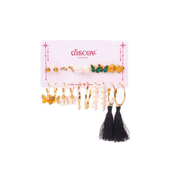 Set of 10 Western Studs And Hoops Earrings Combo