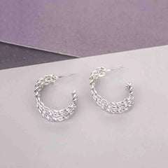 Braided Chain Triple Layered Open Hoops