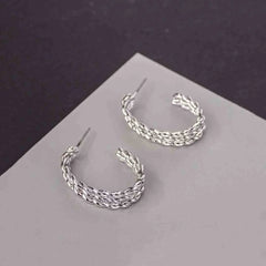 Braided Chain Triple Layered Open Hoops