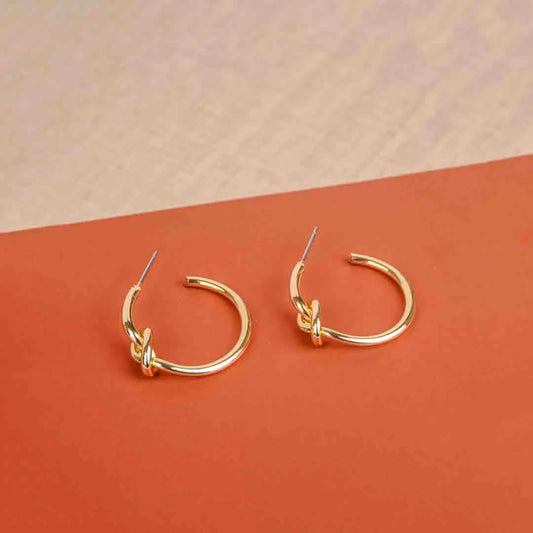 Classic Knot Shaped Hoop Earrings