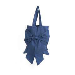 Midnight Blue Bow Tote Bag