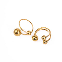 Pack of 2 Golden Orbit Sphere Open Rings