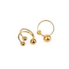 Pack of 2 Golden Orbit Sphere Open Rings
