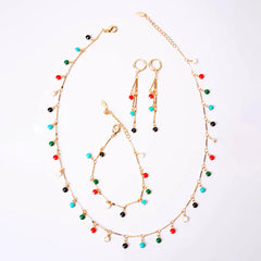 Radient Multicolour Enamel Jewellery Set