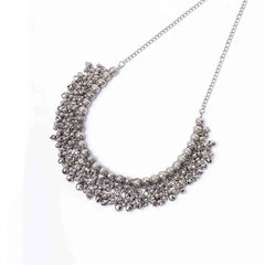 Oxidised Beaded Round Ghungroo Necklace