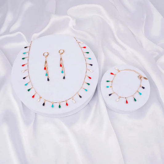 Radient Multicolour Enamel Jewellery Set