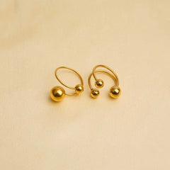 Pack of 2 Golden Orbit Sphere Open Rings
