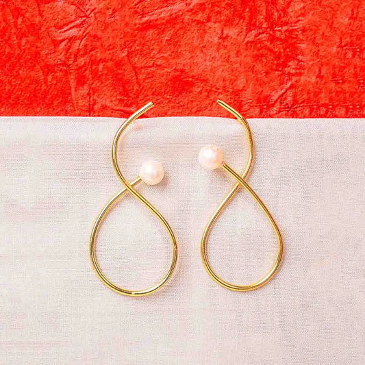 Pearl Swirl Drop Earrings