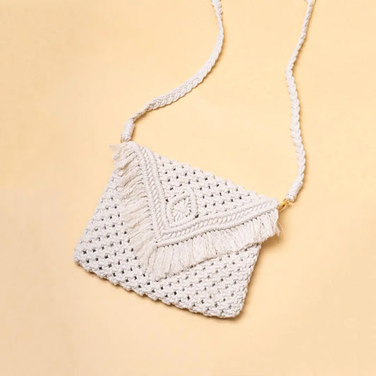 Macrame All White Sling Bag
