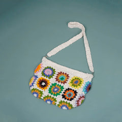 Colourful Floral Crochet Shoulder Bag