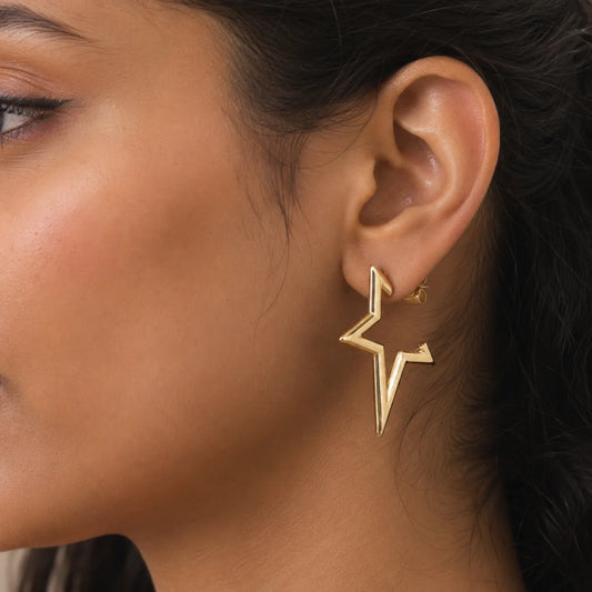 Golden Star Studs - 18K Gold Plated