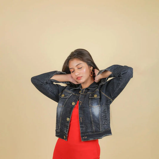 Black Crop Denim Jacket