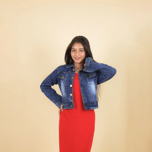 Blue Crop Denim Jacket