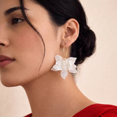 Pearl Petal Hoop Earrings