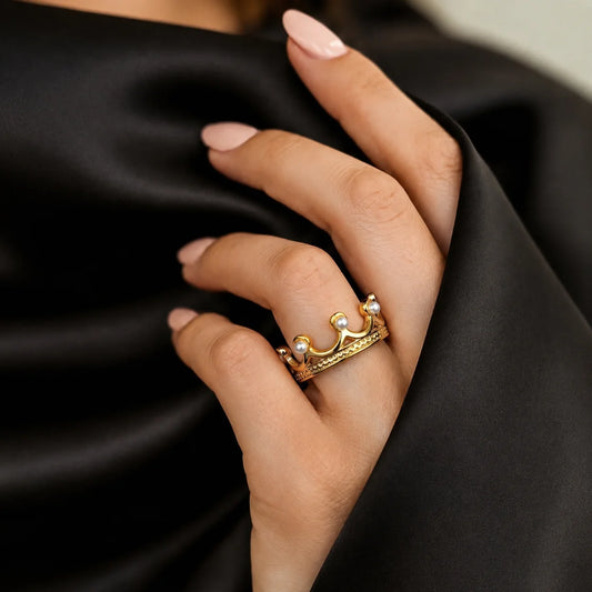 Mini Tiara Band Ring - 18K Gold Plated