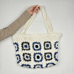 Crochet White n Black Shoulder Bag