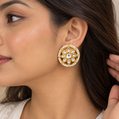 Kundan Floral Studs
