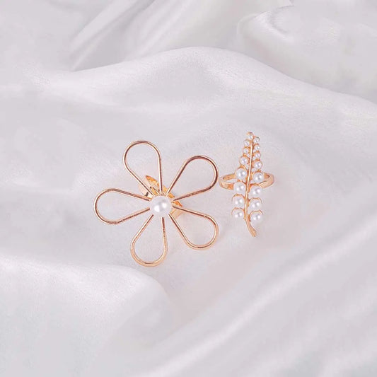 Pack of 2 Floral Vine Statement Rings Combo