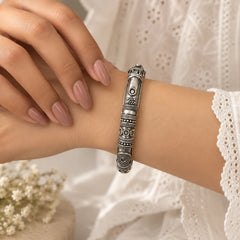Silver Relic Oxidised Bangle