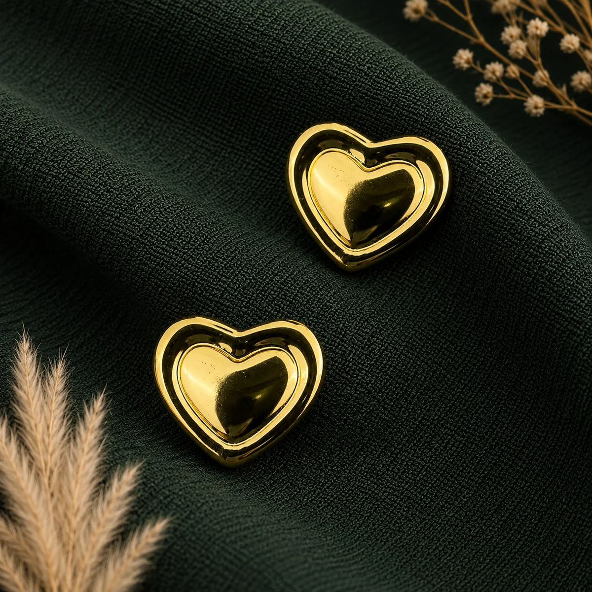 Valentina Chunky  Heart Earrings - 18K Gold Plated