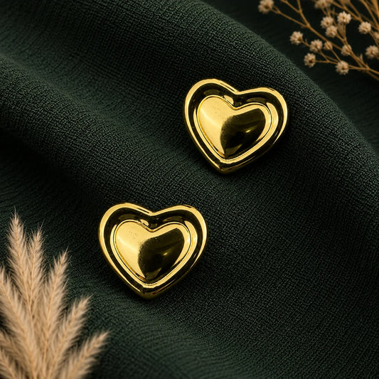 Valentina Chunky  Heart Earrings - 18K Gold Plated