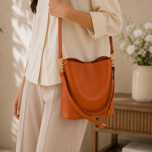 Tan Bucket Bag