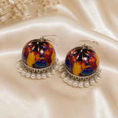 Meenakari Garba Dancer Dome Jhumka Earrings